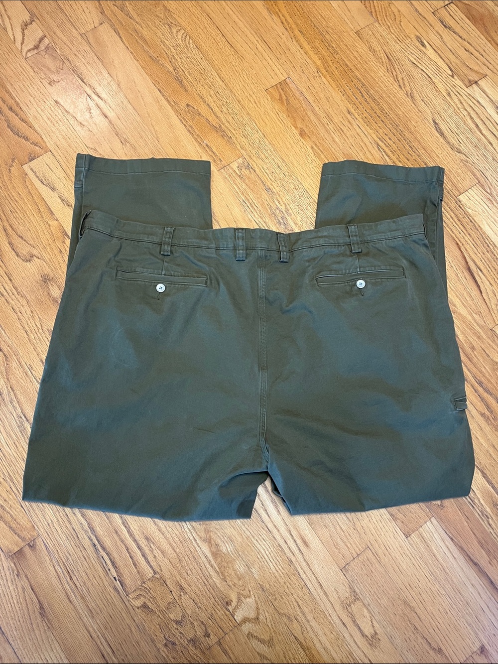 -Duluth Trading Flex Ballroom Khakis Relaxed Fit Green Men's Pants W/48 L/30 - Picture 5 of 11